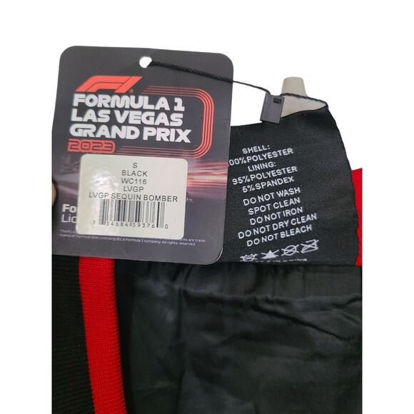 Formula 1 LVGP 2023 Sequin Bomber Jacket Black/Red Size Small NWT - Picture 4 of 8